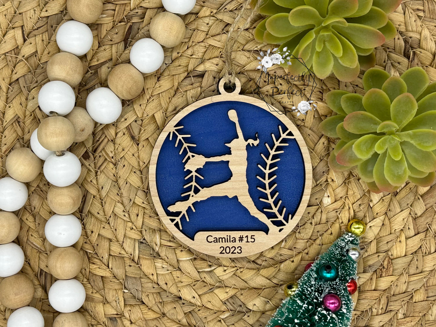 Softball Player Ornament