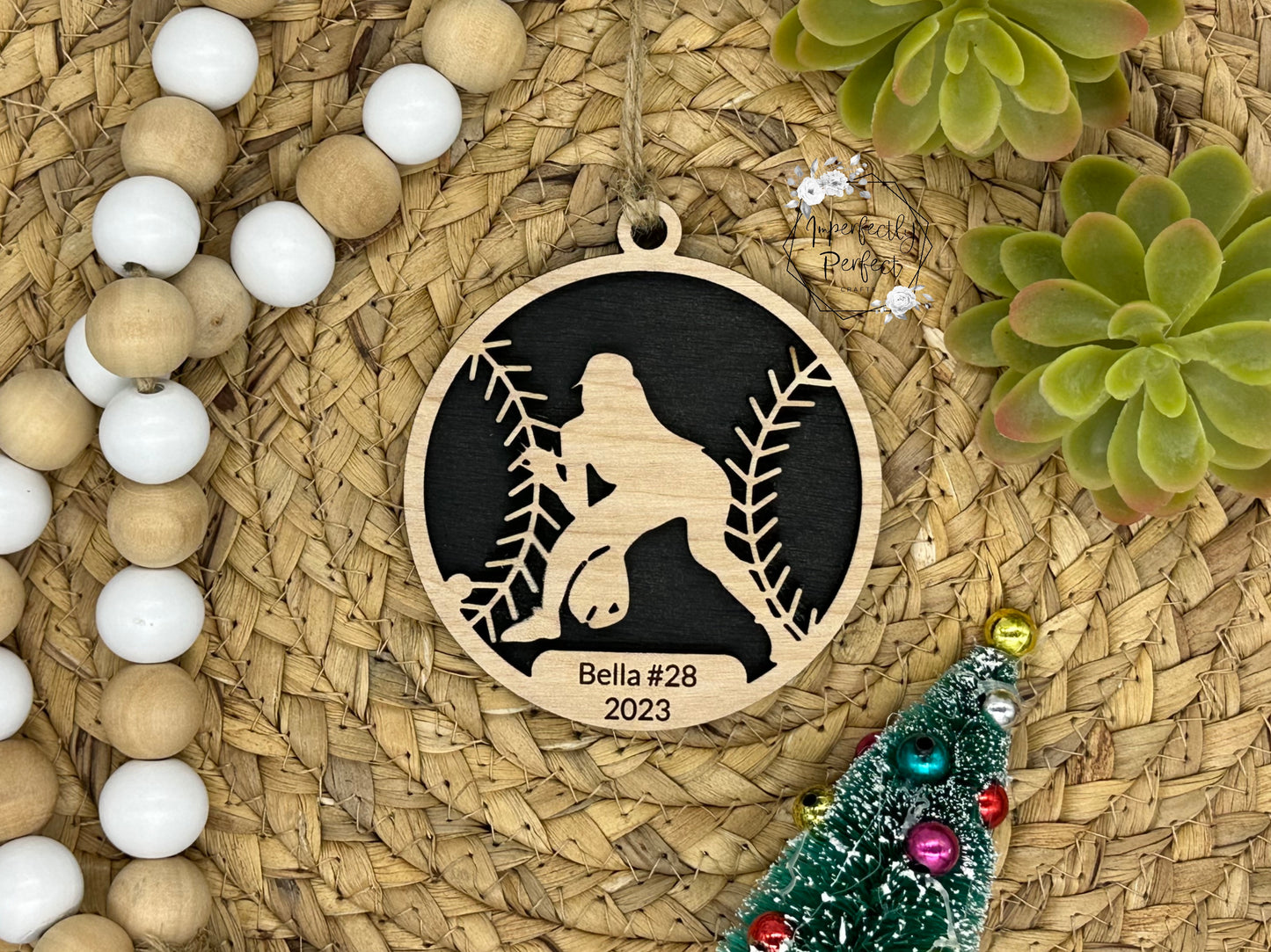 Softball Player Ornament
