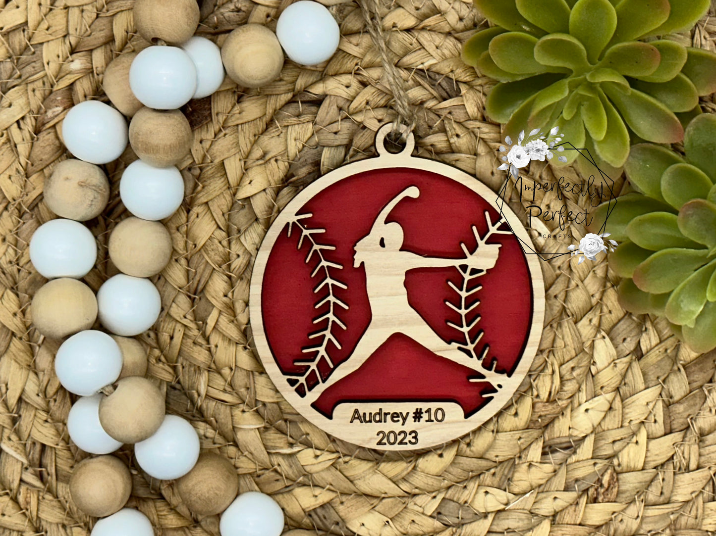 Softball Player Ornament