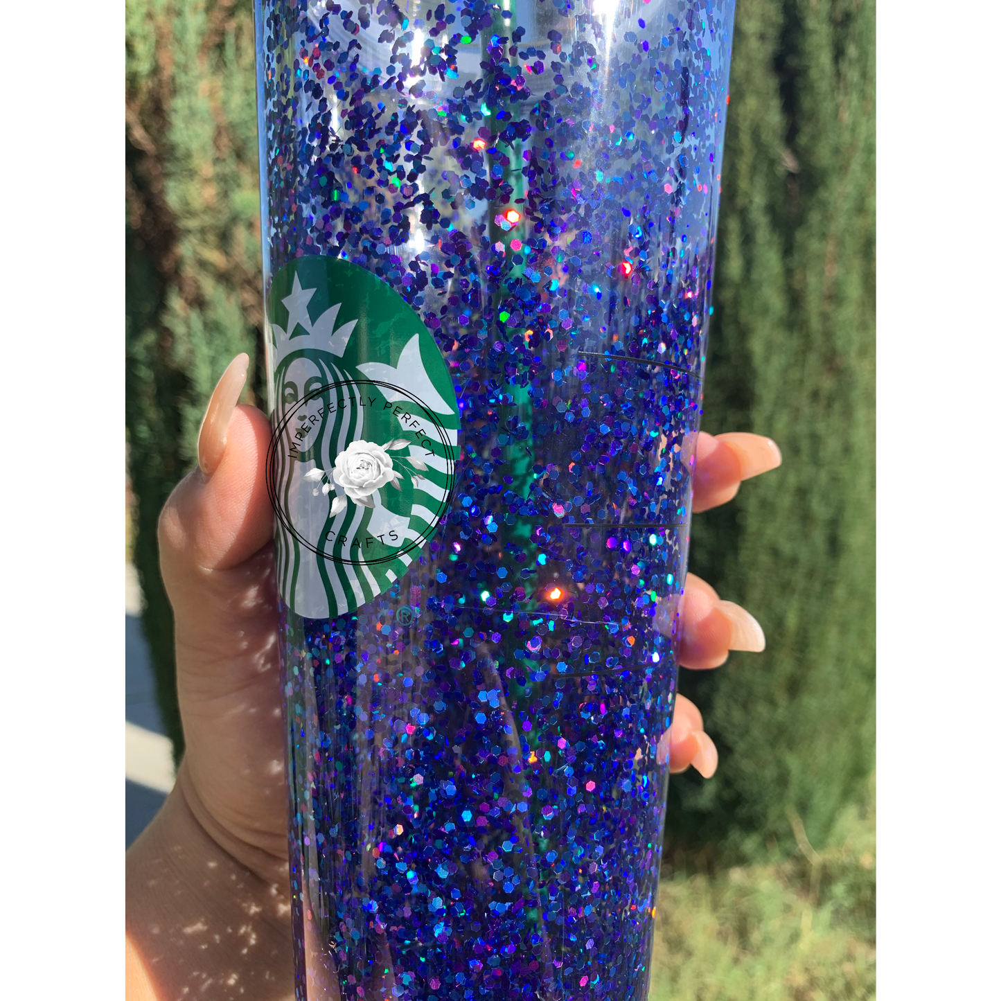 Blue and Purple Snowglobe Tumbler