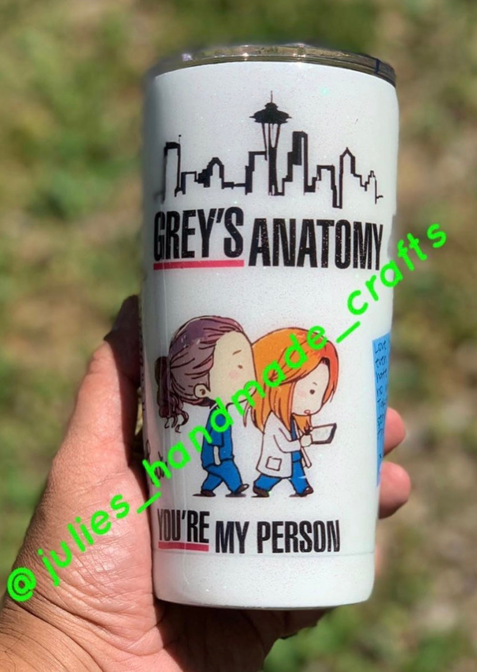 Greys Glitter Tumbler