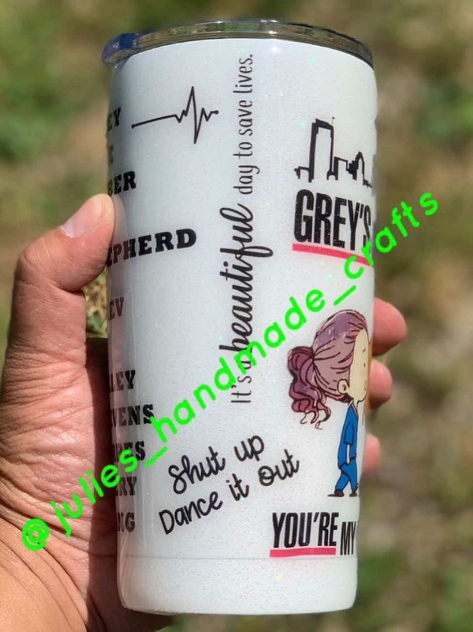 Greys Glitter Tumbler