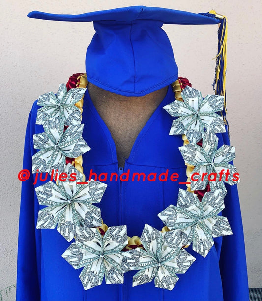Graduation / Promotion Lei with money flowers - Option 8