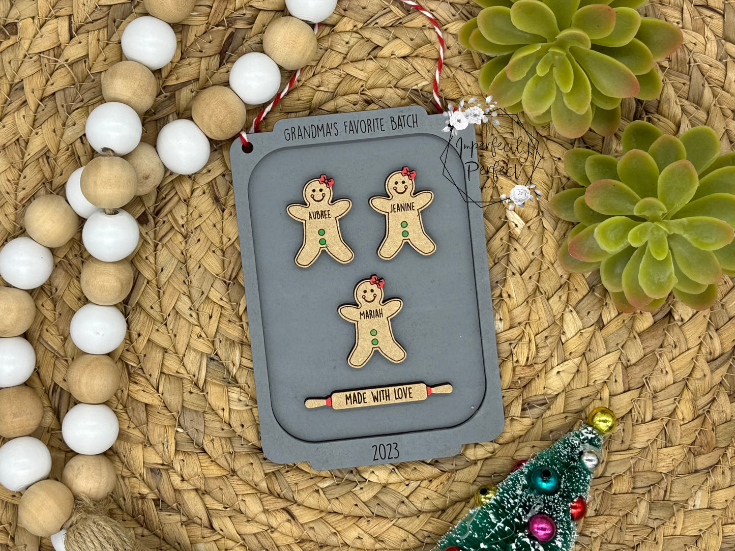 Gingerbread Cookie Sheet Family Ornament