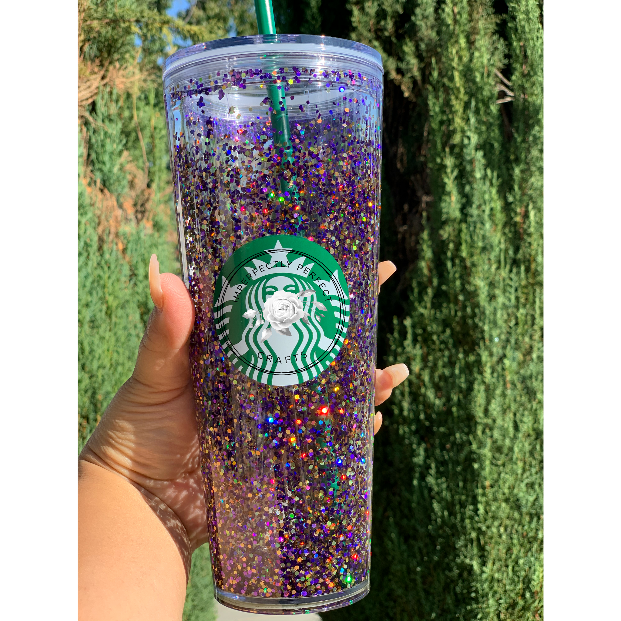 Purple Starbucks Glitter Tumbler, Custom Snow Globe Tumbler, Custom Glitter  Cup, Personalized Starbucks Venti Cup, Starbucks Glitter Tumbler 